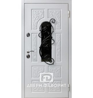 дверь со стеклом и терморазрывом, отделана с двух сторон белым мдф