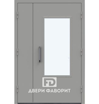 дверь без замков со стеклом для подъезда с цинкогрунтом